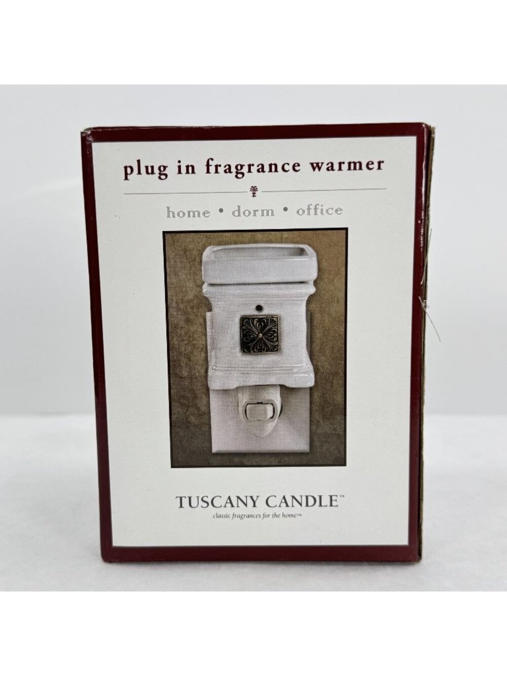 Tuscany Candle Plug-In Ceramic Fragrance Warmer Square White Rotates With Melts